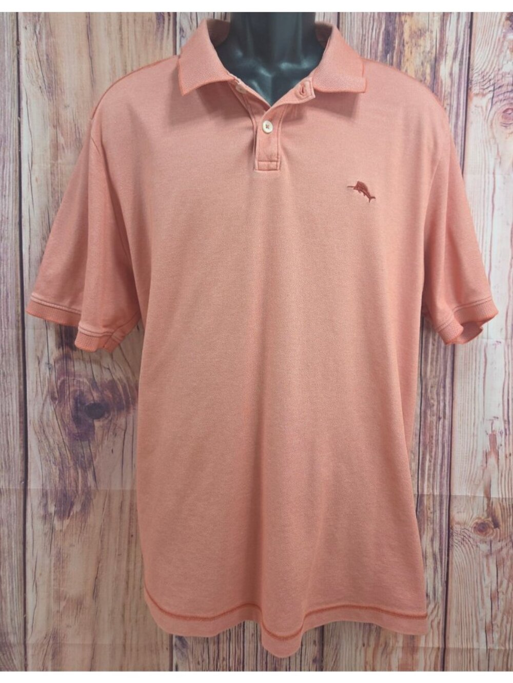 Tommy Bahama Mens Coral Short Sleeve Polo XL With Embroidered Marlin Logo
